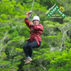 The Original Canopy Tour guide leading a group through Costa Rica’s lush rainforests